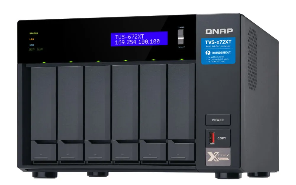 QNAP TVS-672XT 8 GB TVS-672XT-I3-8G/48TB-EXOS Thumbnail 4