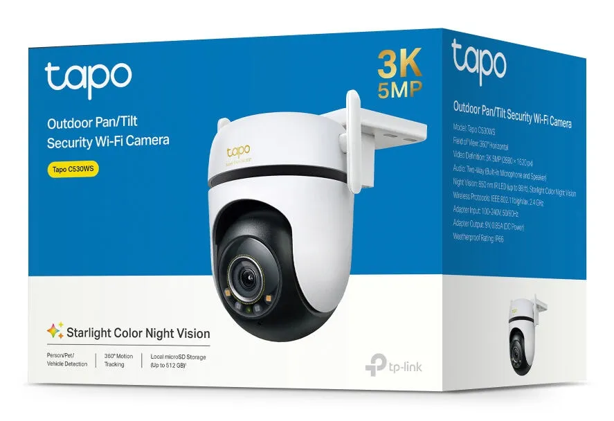 TP-Link TAPO C530WS(EU) security camera Küçük kule IP güvenlik kamerası Dışmekan 2880 x 1620 Piksel Duvar Thumbnail 5