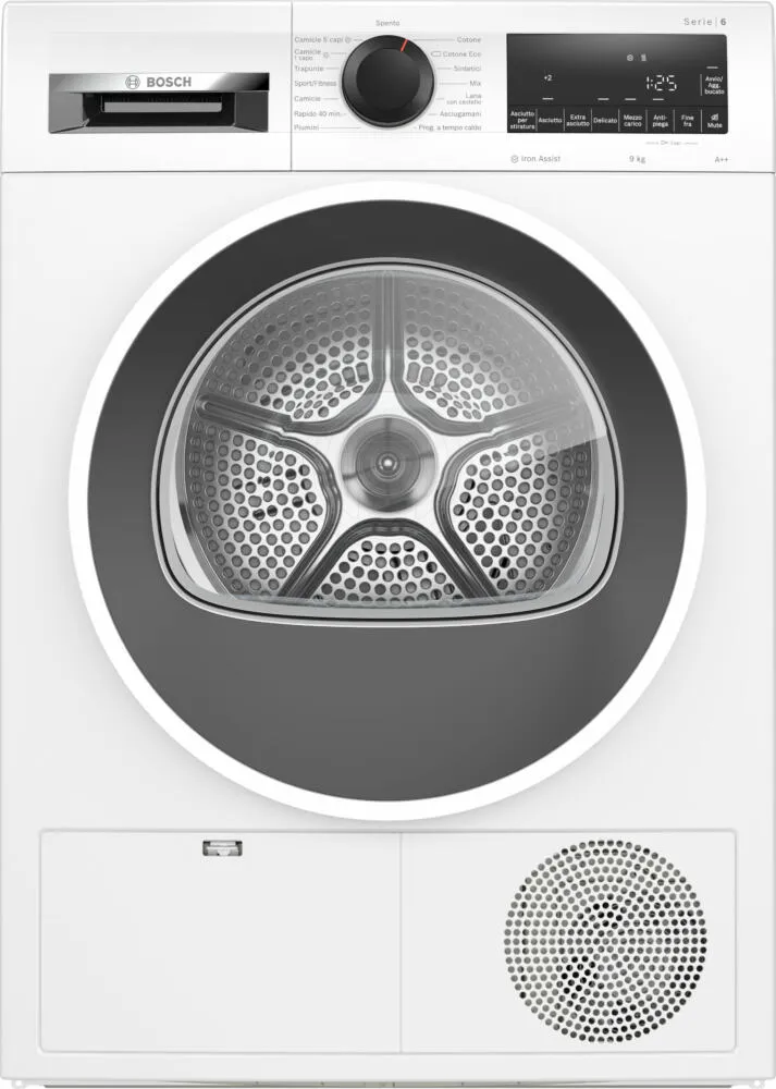 Bosch Serie 6 WQG241A5IT kurutucu Solo Önden yüklemeli 9 kg Beyaz Kurutma Makinesi