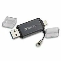 Verbatim VB71276 USB flash sürücü 128 GB USB Type-A / Lightning 3.2 Gen 1 (3.1 Gen 1) Gri, Transparan Thumbnail 1