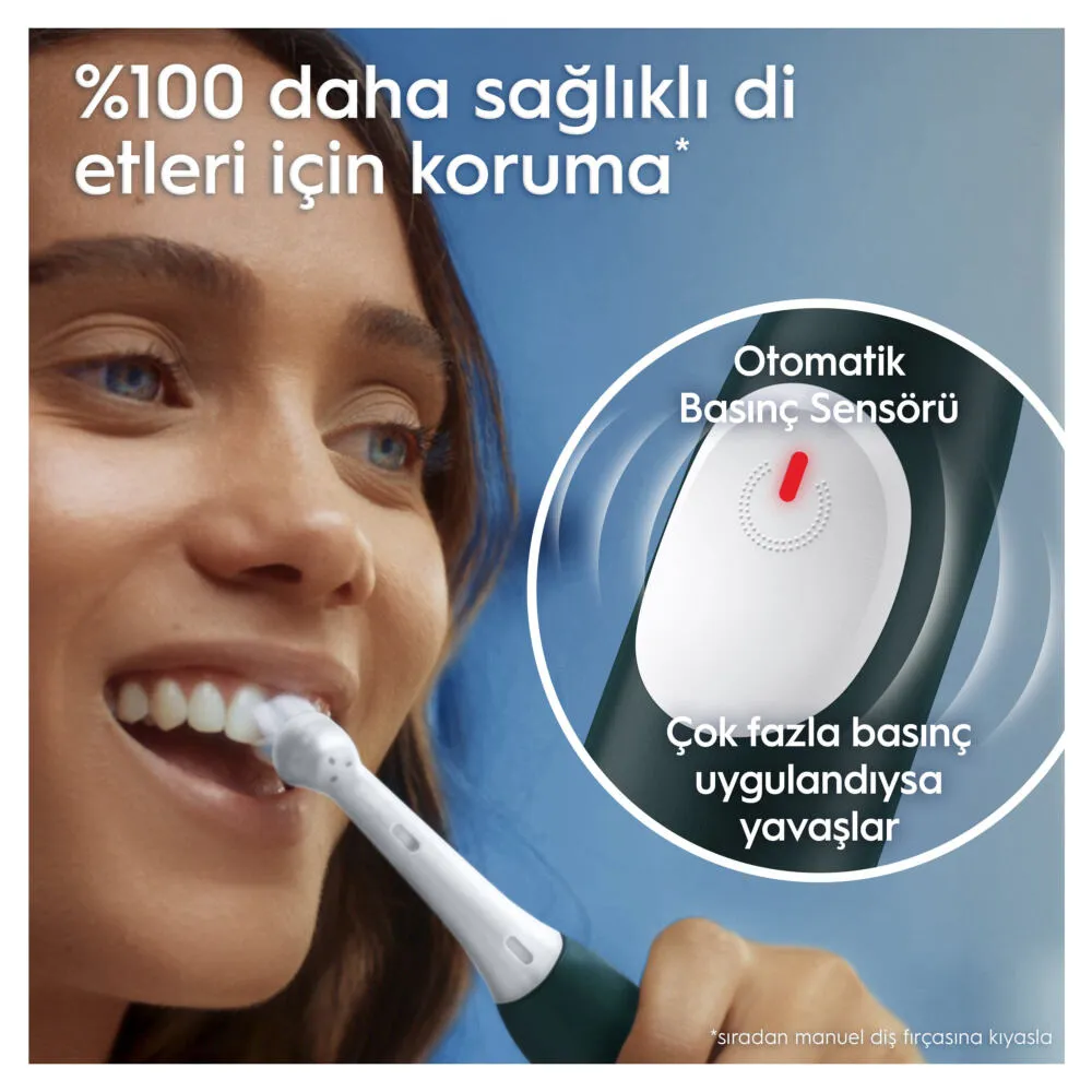 Oral-B iO IO2 ŞARJLI YEŞIL DIŞ FIRÇASI + SEYAHAT ÇANTASI Thumbnail 3