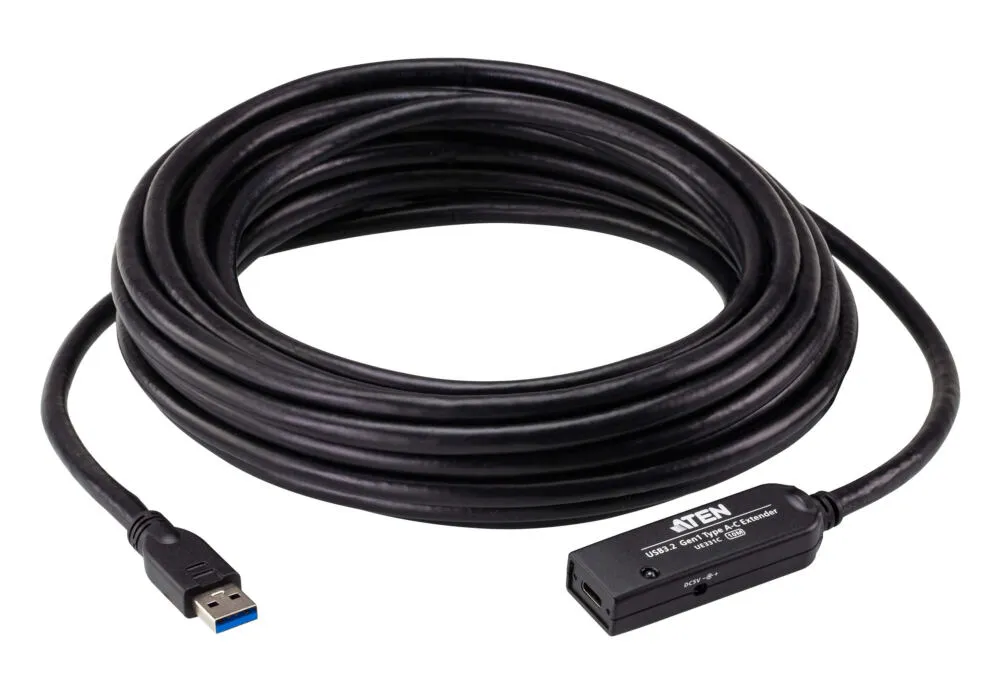 ATEN UE331C-AT-E USB kablo USB 3.2 Gen 1 (3.1 Gen 1) 10 m USB A USB C Siyah USB Cihaz