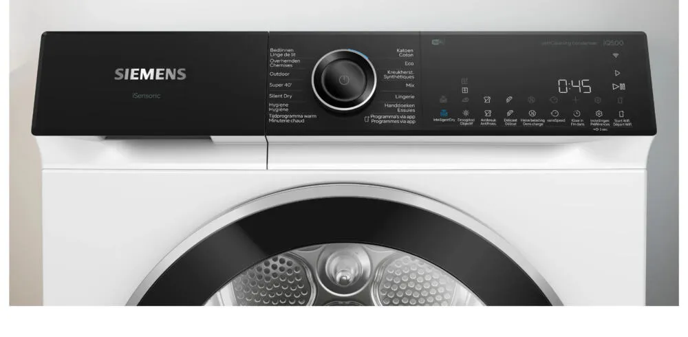 Siemens iQ500 WQ46H2DEFG kurutucu Solo Önden yüklemeli 9 kg Beyaz Thumbnail 1