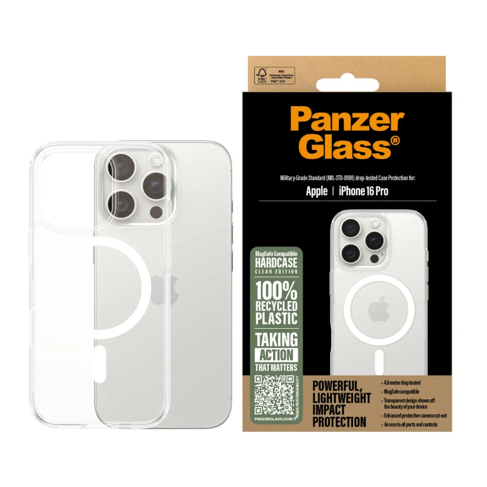 PanzerGlass® HardCase Transparent w. White MagSafe iPhone 16 Pro 1292 Thumbnail 2
