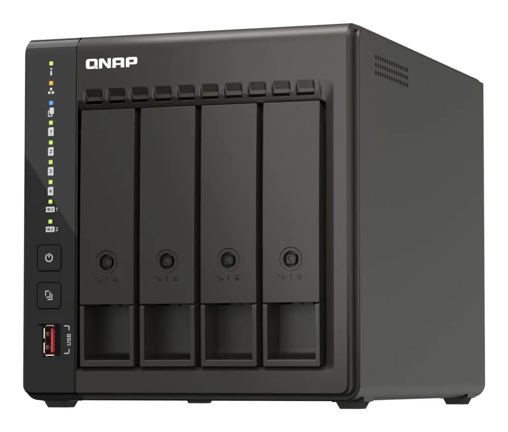 QNAP TS-453E NAS Dikey (Tower) Intel® Celeron® J6412 8 GB 16 TB HDD QNAP Turbo System Siyah Thumbnail 4