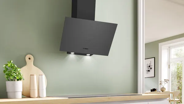Bosch DWK64PJ70T ocak bacası Duvara monteli Gri 0 m³/Saat Davlumbaz ve Aspiratö