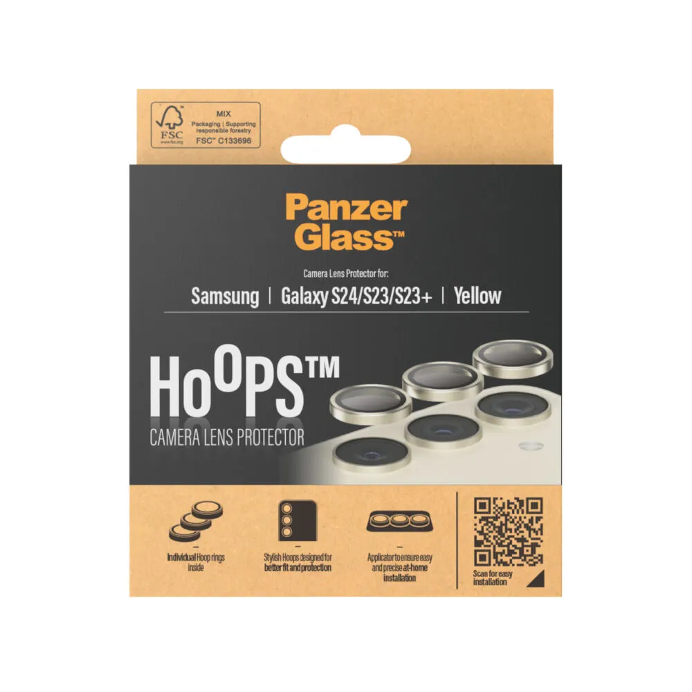 PanzerGlass® Hoops® Camera Lens Protector Yellow Samsung Galaxy S 2024 1238 Thumbnail 3