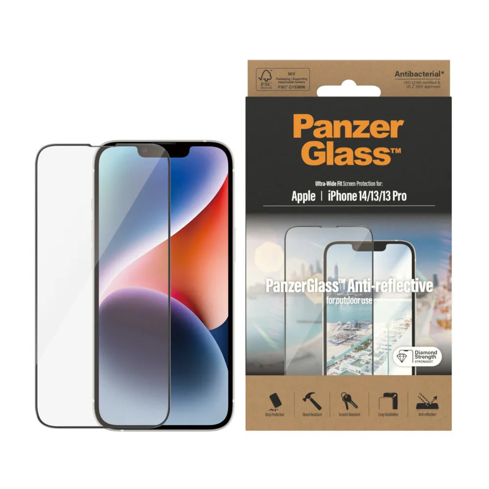 PanzerGlass® Anti-reflective Screen Protector iPhone 14 | 13 | 13 Pro | Ultra-Wide Fit 2775 Thumbnail 2