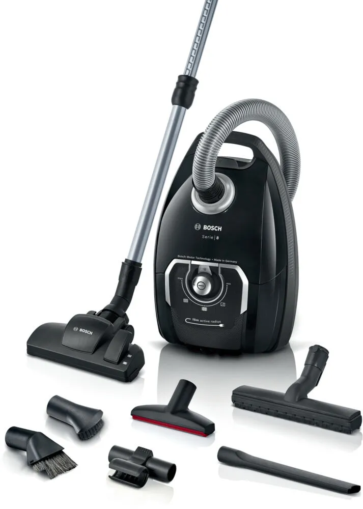 Bosch Serie 8 BGL8XALL elektrik süpürgesi 5 l Tambur vakum Kuru 650 W Toz torbası Elektrikli Süpürge