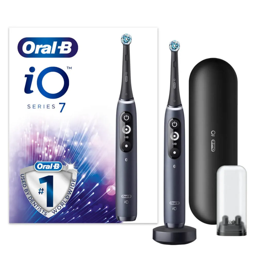 Oral-B iO ORAIO7BK elektrikli diş fırçası Yetişkin Döner diş fırçası Siyah Thumbnail 1