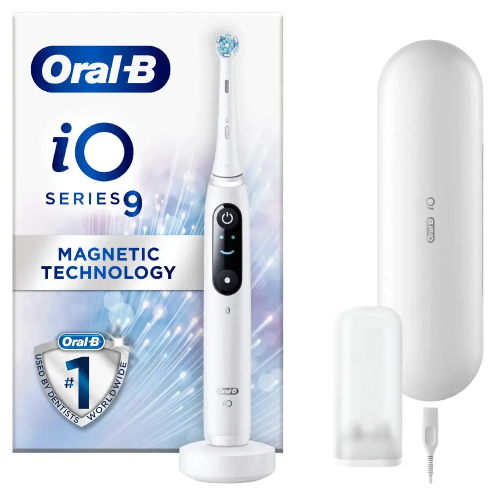 Oral-B iO ORAIO9WH elektrikli diş fırçası Yetişkin Döner diş fırçası Beyaz Şarjlı Diş Fırçaları