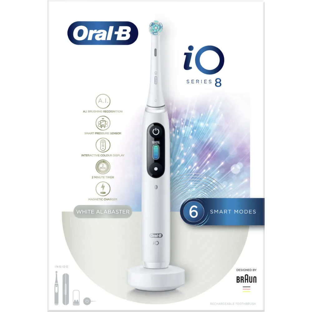 Oral-B iO ORAIO8Wh Yetişkin Beyaz Şarjlı Diş Fırçaları