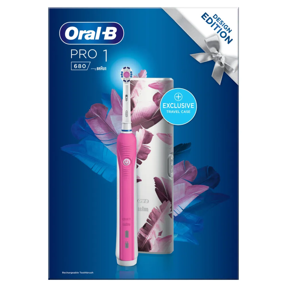 Oral-B Pro 1 680 Yetişkin Titreşimli diş fırçası Pembe, Beyaz Thumbnail 2