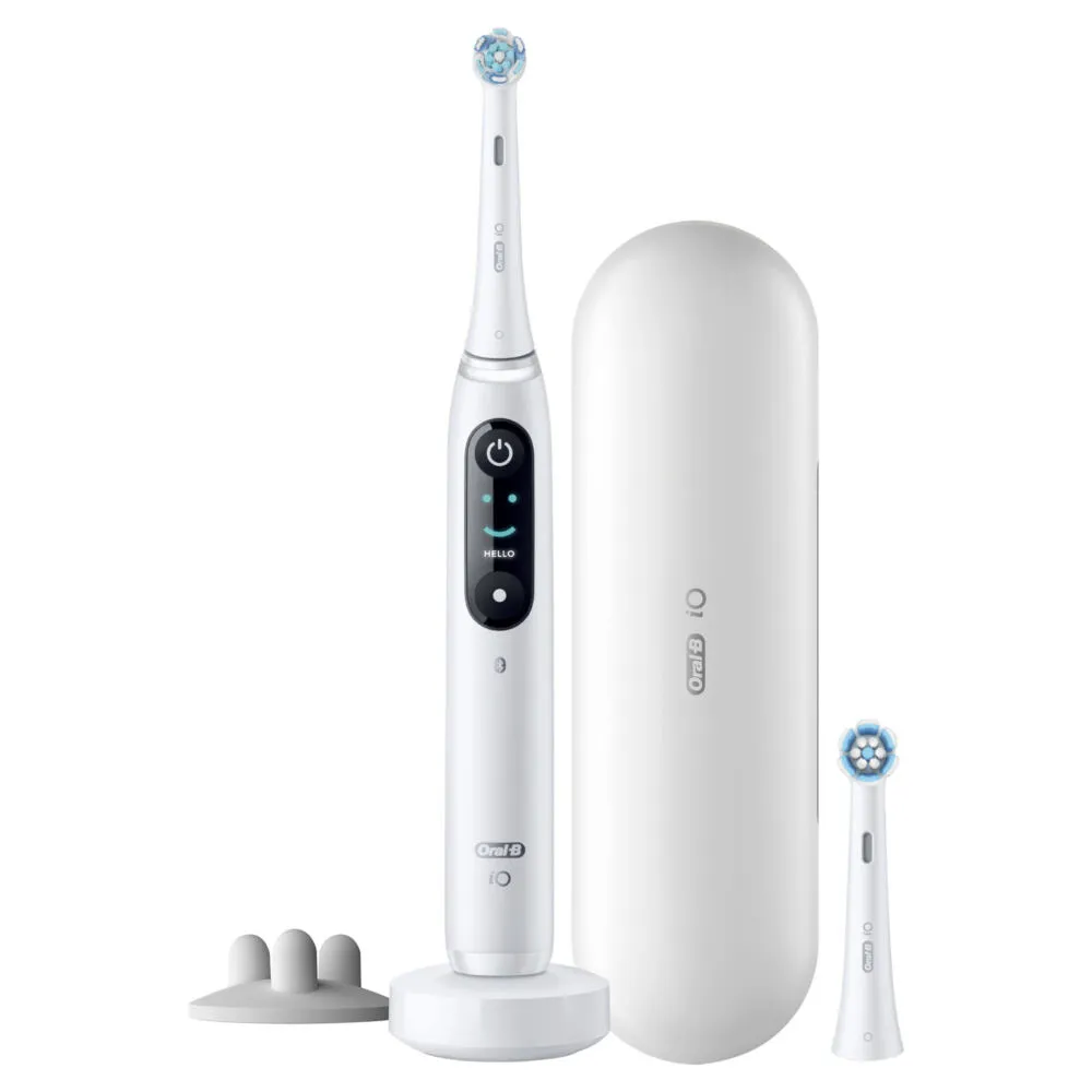 Oral-B iO 8S Yetişkin Titreşimli diş fırçası Beyaz Şarjlı Diş Fırçaları