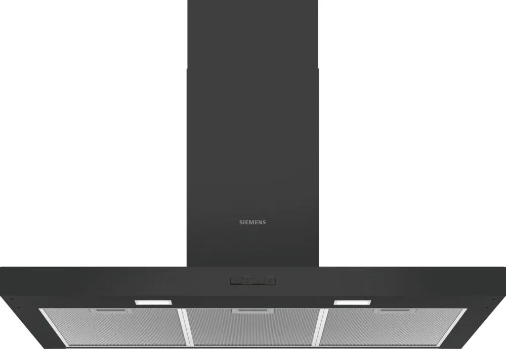 Siemens iQ100 LC96BBC60 ocak bacası Duvara monteli Siyah 619 m³/Saat Davlumbaz ve Aspiratö