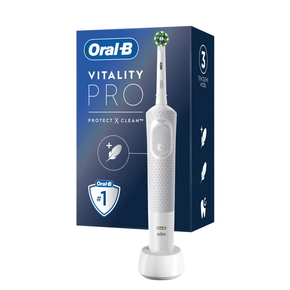 Oral-B Vitality Pro Yetişkin Döner-titreşimli diş fırçası Gri, Beyaz Şarjlı Diş Fırçaları