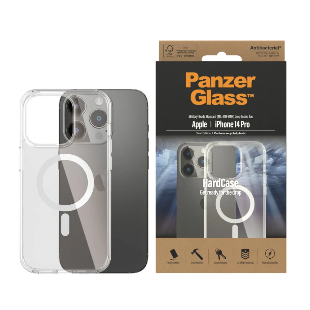PanzerGlass® HardCase Transparent w. White MagSafe iPhone 14 Pro 0410 Thumbnail 1