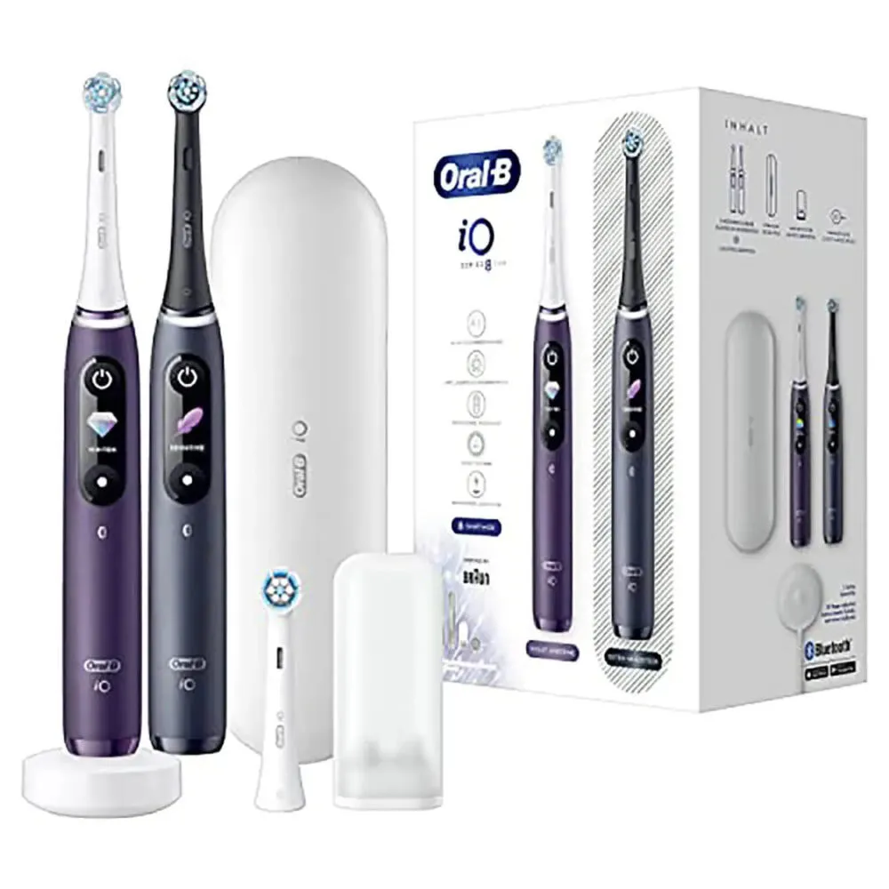 Oral-B iO Series 8 Yetişkin Titreşimli diş fırçası Siyah, Mor Şarjlı Diş Fırçaları