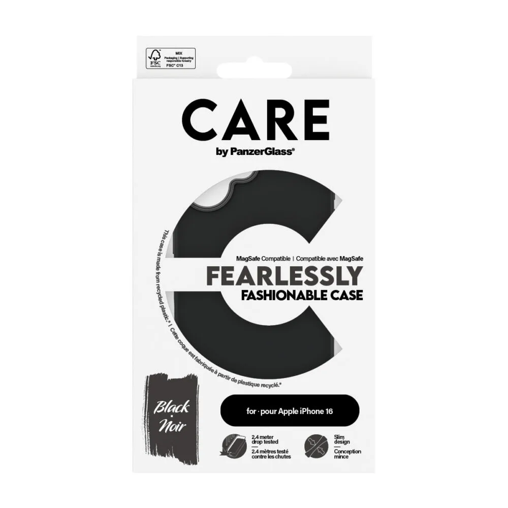 PanzerGlass CARE by PanzerGlass® Fashionable Case Black w. MagSafe iPhone 16 1377CA Thumbnail 3