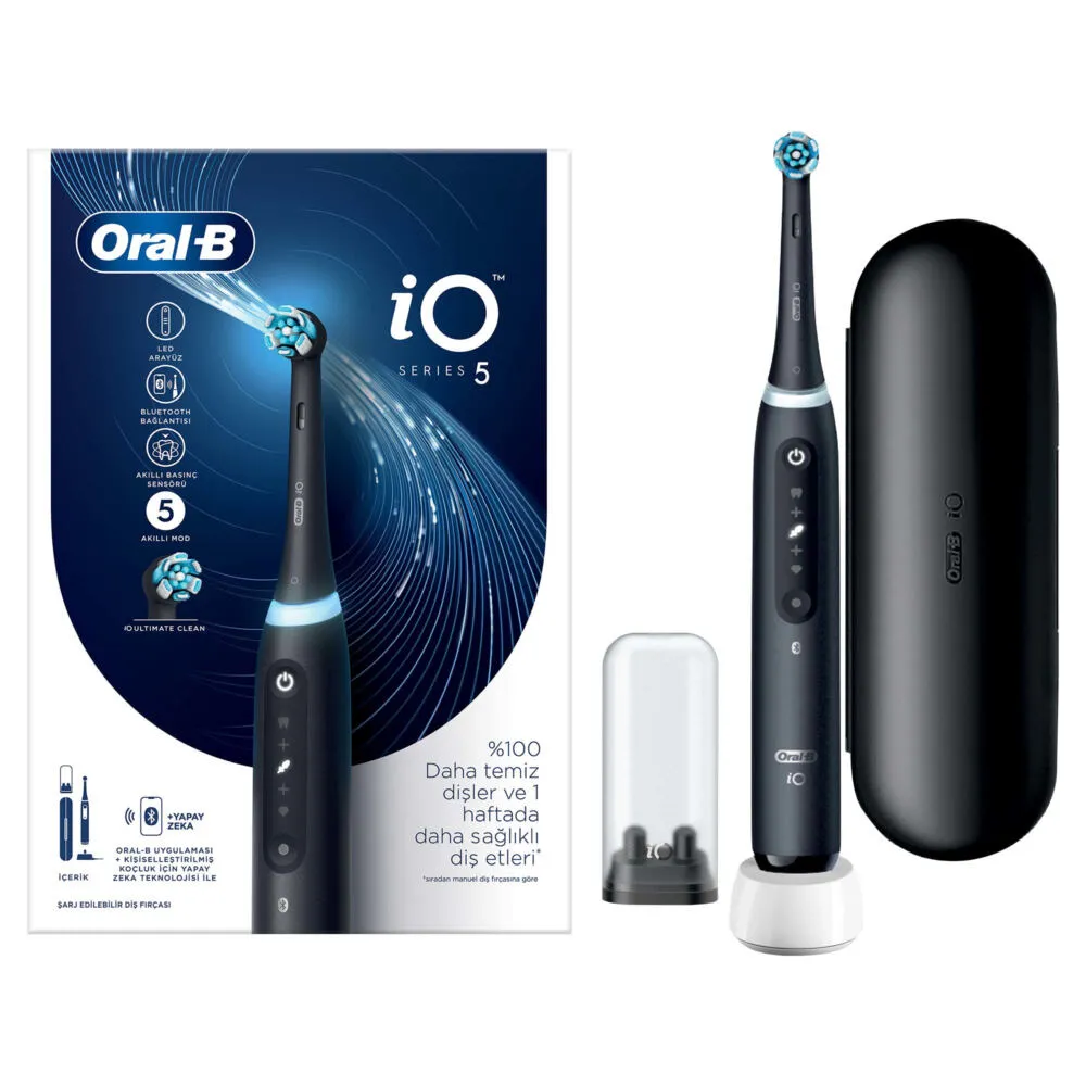 Oral-B iO 5 Yetişkin Titreşimli diş fırçası Siyah Thumbnail 1