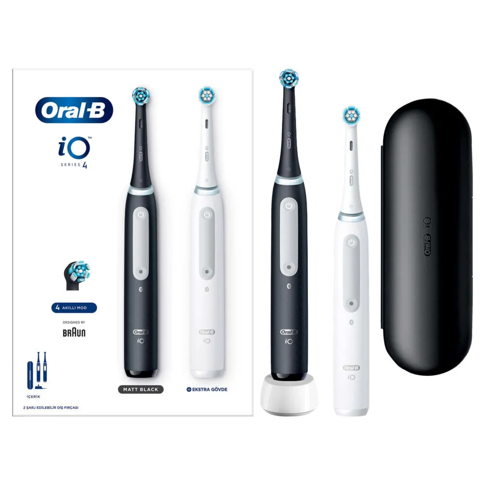 Oral-B iO Series 4 Yetişkin Titreşimli diş fırçası Siyah, Beyaz Thumbnail 2