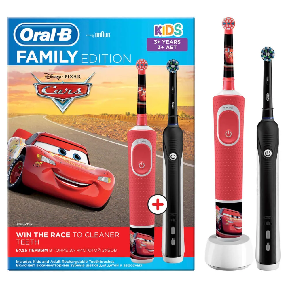 Oral-B 4210201320036 elektrikli diş fırçası Çocuk Döner diş fırçası Siyah, Kırmızı Şarjlı Diş Fırçaları