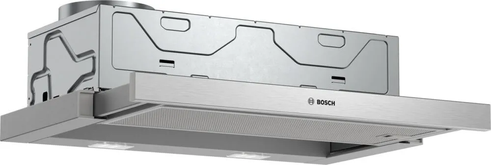 Bosch Serie 2 DFM063W56B ocak bacası Yarı yerleşik (dışa çekmeli) Gümüş 328 m³/Saat Davlumbaz ve Aspiratö