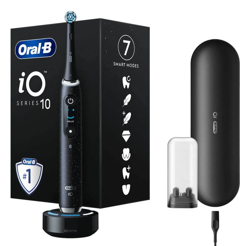 Oral-B iO 10 Yetişkin Döner diş fırçası Siyah Şarjlı Diş Fırçaları
