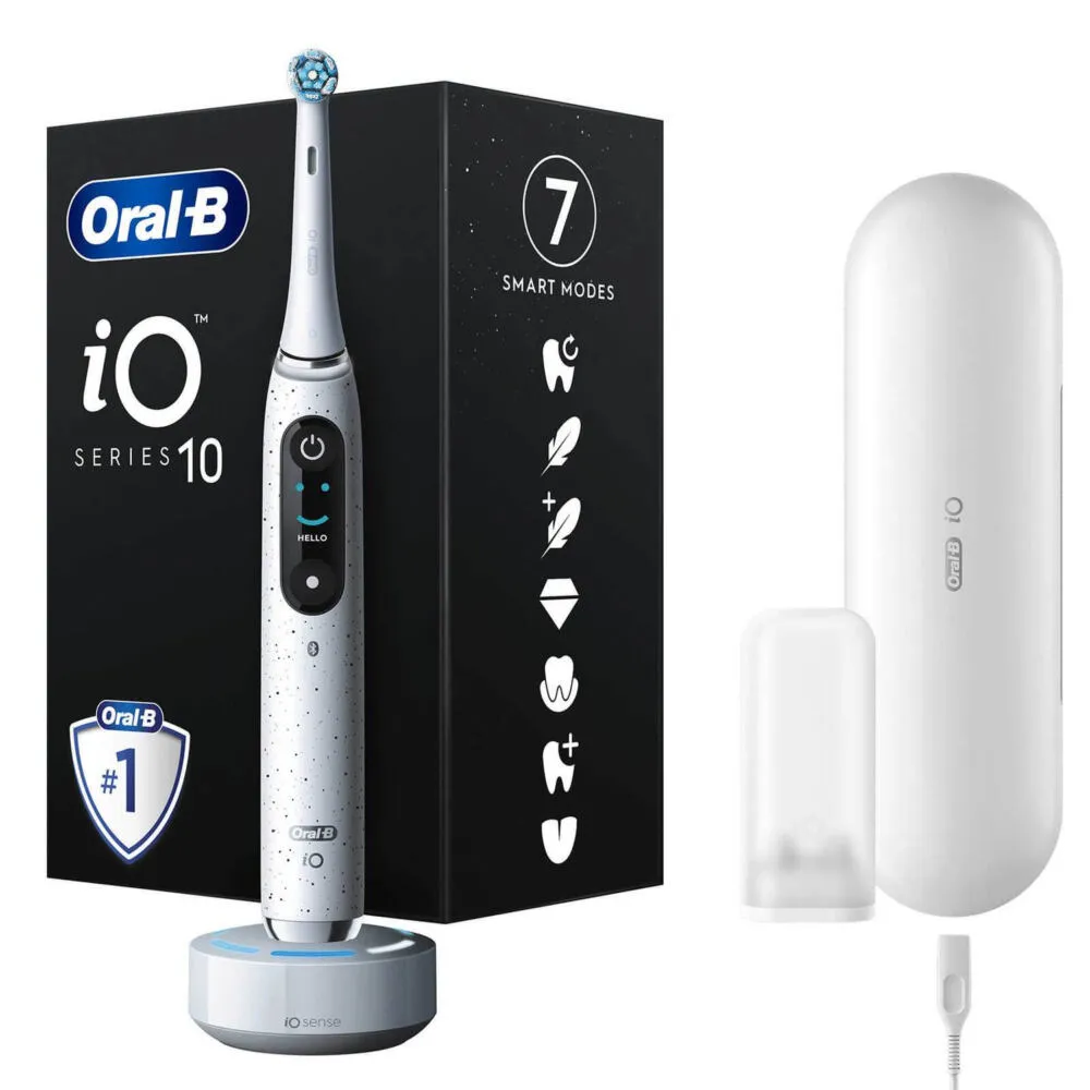 Oral-B iO 10 Yetişkin Döner diş fırçası Beyaz Şarjlı Diş Fırçaları