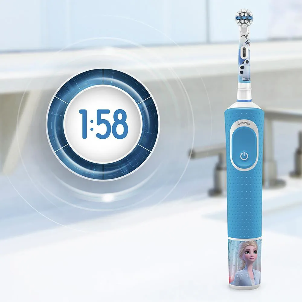 Oral-B Kids Çocuklar İçin Şarj Edilebilir Diş Fırçası Frozen + Seyahat Kabı Thumbnail 4