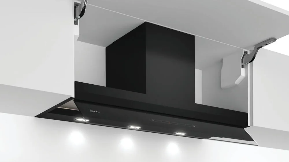 Neff D95XAM2S0B ocak bacası Yarı yerleşik (dışa çekmeli) Siyah 460 m³/Saat Davlumbaz ve Aspiratö
