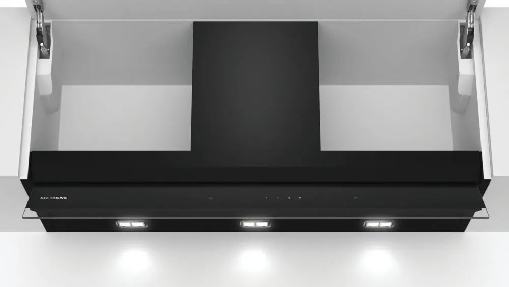Siemens iQ500 LJ97BAM60B ocak bacası Gömme Siyah 460 m³/Saat Davlumbaz ve Aspiratö
