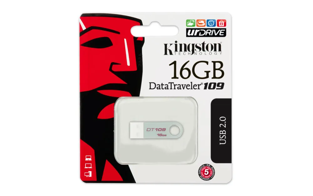 Kingston Technology 109 16 GB DT109S/16GB USB 2.0 Flash Bellek Thumbnail 1