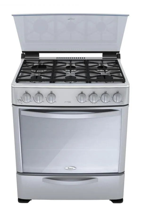 Whirlpool WF5720D Ocaklı fırın Bağımsız ocak Doğal gaz Gümüş