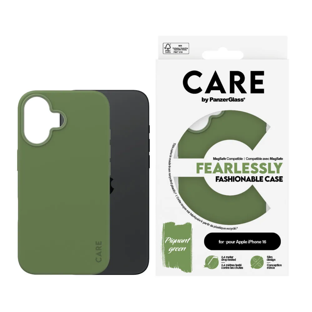 PanzerGlass CARE by PanzerGlass® Fashionable Case Green w. MagSafe iPhone 16 1385CA Thumbnail 2