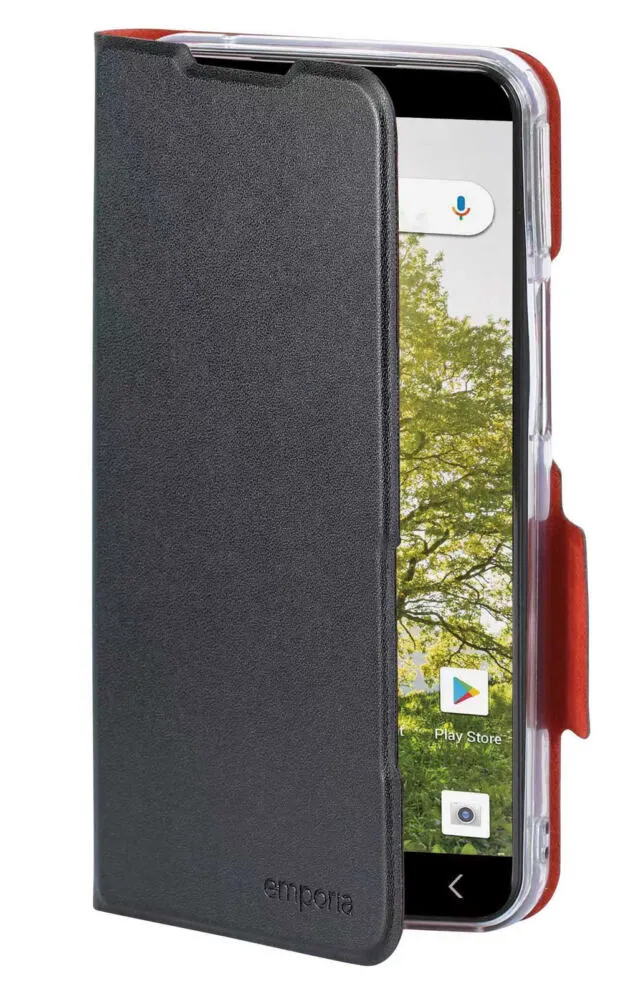 Emporia EMP-BOOKCASE-7TH Cep telefonu kılıfı 13,8 cm (5.45") Klasör Siyah, Kırmızı Telefon Aksesu