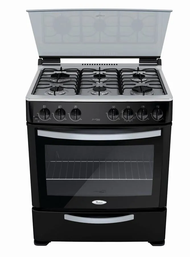 Whirlpool WF5620B/D Ocaklı fırın Bağımsız ocak Doğal gaz Siyah