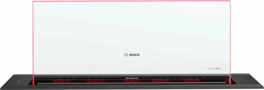 Bosch Serie 8 DDW88MM66 ocak bacası Aşağı çekmeli Siyah, Transparan 501 m³/Saat Davlumbaz ve Aspiratö