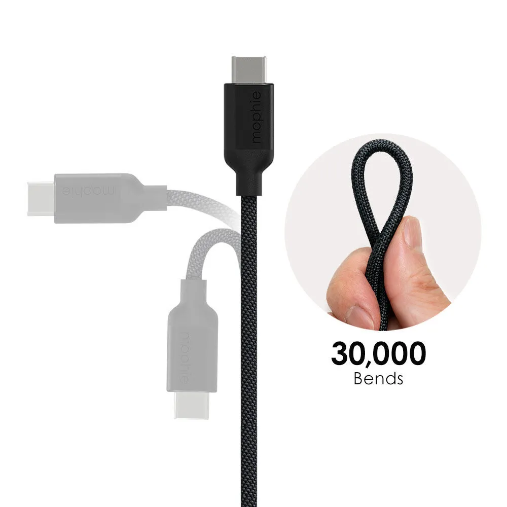 mophie 409913944 USB kablo USB 2.0 1 m USB A USB C Siyah Thumbnail 3