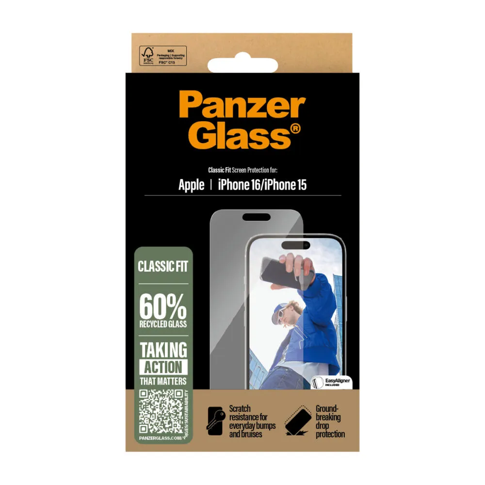 PanzerGlass® Screen Protector iPhone 16 | 15 | Classic Fit 2873 Thumbnail 4
