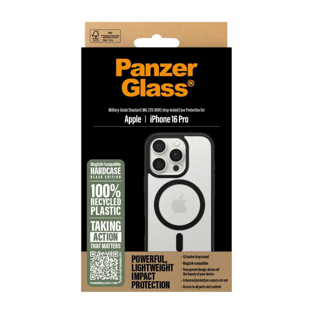 PanzerGlass® HardCase Transparent w. Black MagSafe & Frame iPhone 16 Pro 1302 Thumbnail 4