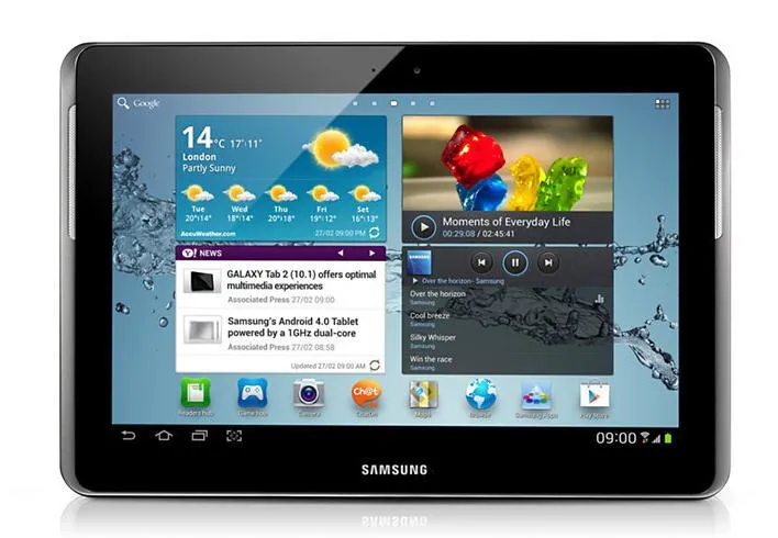 Samsung Galaxy Tab 2 + Norton Mobile 3G 16 GB 25,6 cm (10.1") 1 GB Wi-Fi 4 (802.11n) Android Siyah, Gri Tablet