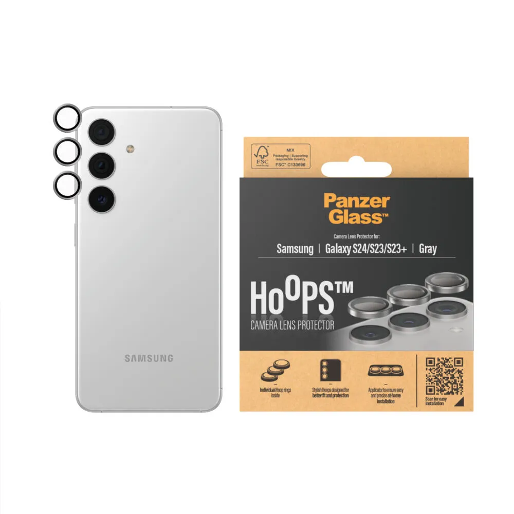 PanzerGlass® Hoops® Camera Lens Protector Gray Samsung Galaxy S 2024 1236 Thumbnail 1