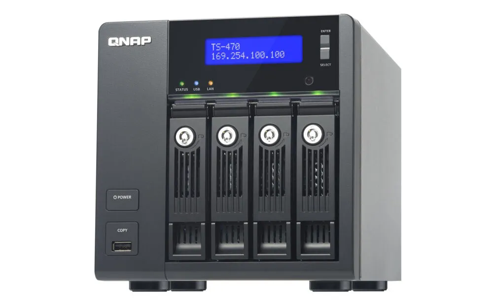 QNAP TS-470 NAS Dikey (Tower) 2 GB DDR3 20 TB HDD QNAP Turbo System Siyah