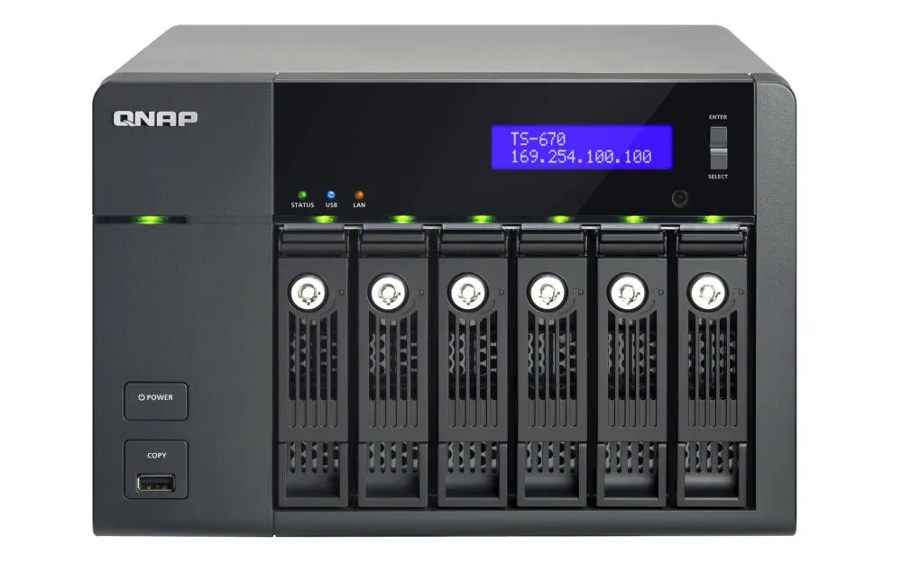 QNAP TS-670 NAS Dikey (Tower) 2 GB 36 TB HDD QNAP Turbo System Siyah, Gri