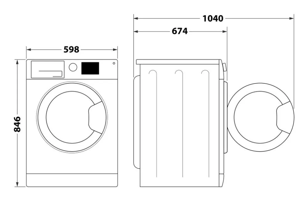 Whirlpool C WD 94M WBS SPT kurutucu Solo Önden yüklemeli 9 kg Beyaz Thumbnail 6