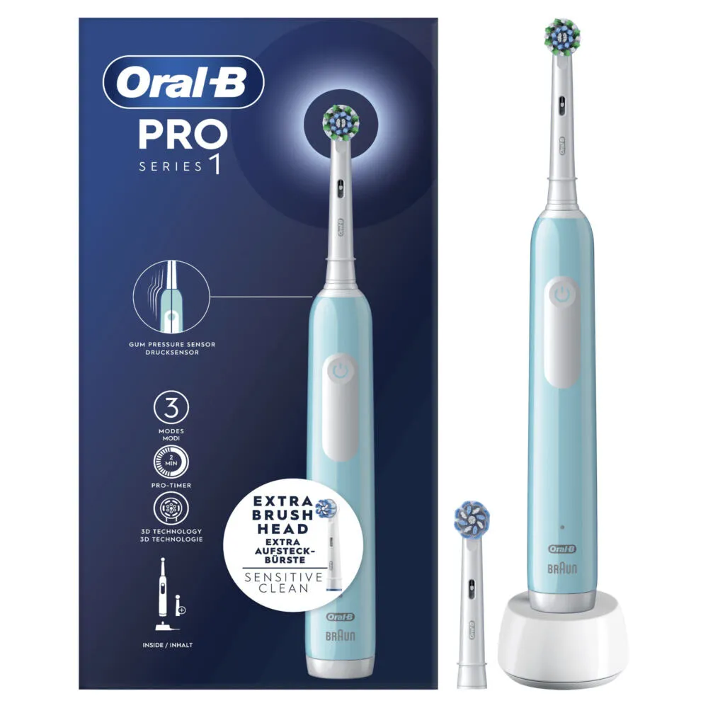 Oral-B Pro Series 1 Yetişkin Titreşimli diş fırçası Mavi, Beyaz Thumbnail 1