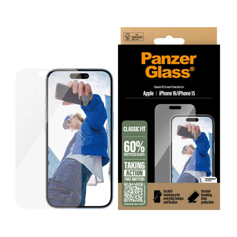 PanzerGlass® Screen Protector iPhone 16 | 15 | Classic Fit 2873 Thumbnail 2