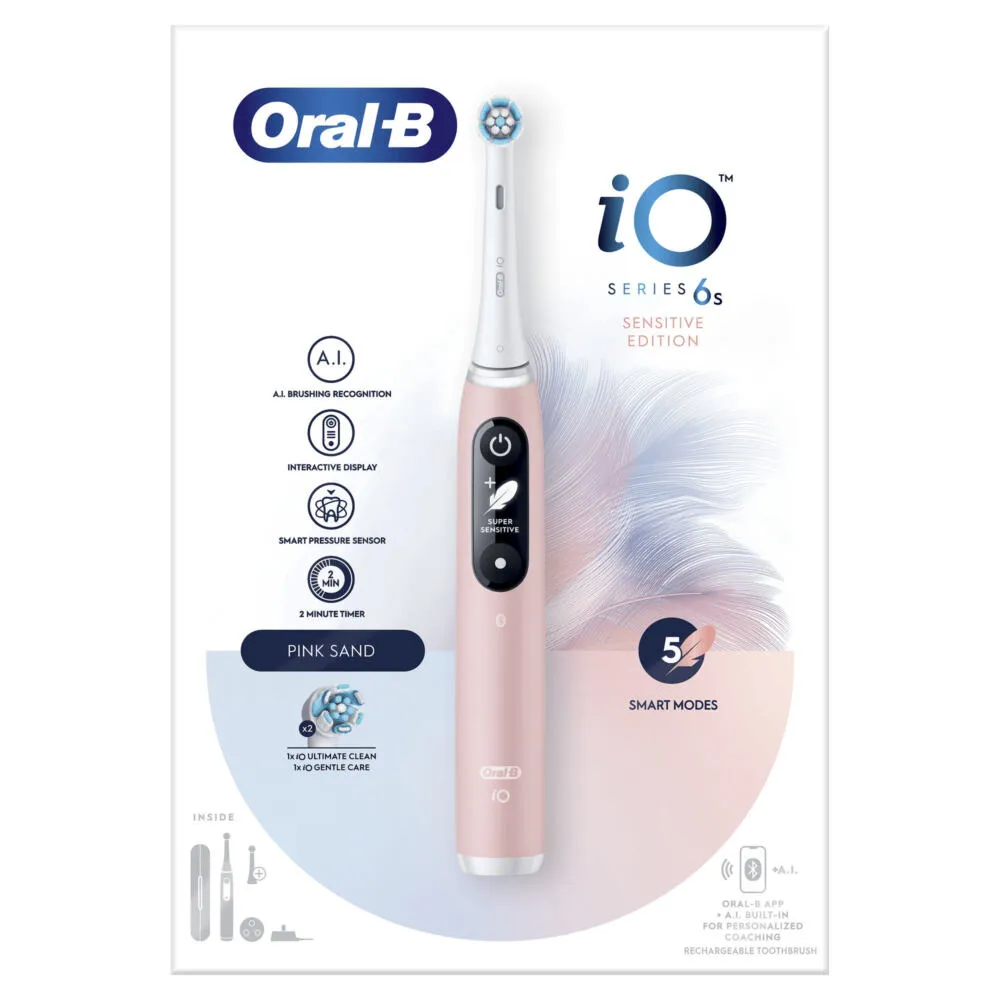 Oral-B iO 6S Yetişkin Titreşimli diş fırçası Pembe, Beyaz Thumbnail 6