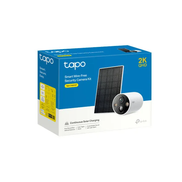 TP-Link TAPO C425 KIT(EU) security camera Mermi (şekil) IP güvenlik kamerası Dışmekan 2560 x 1440 Piksel Tavan/duvar Thumbnail 1
